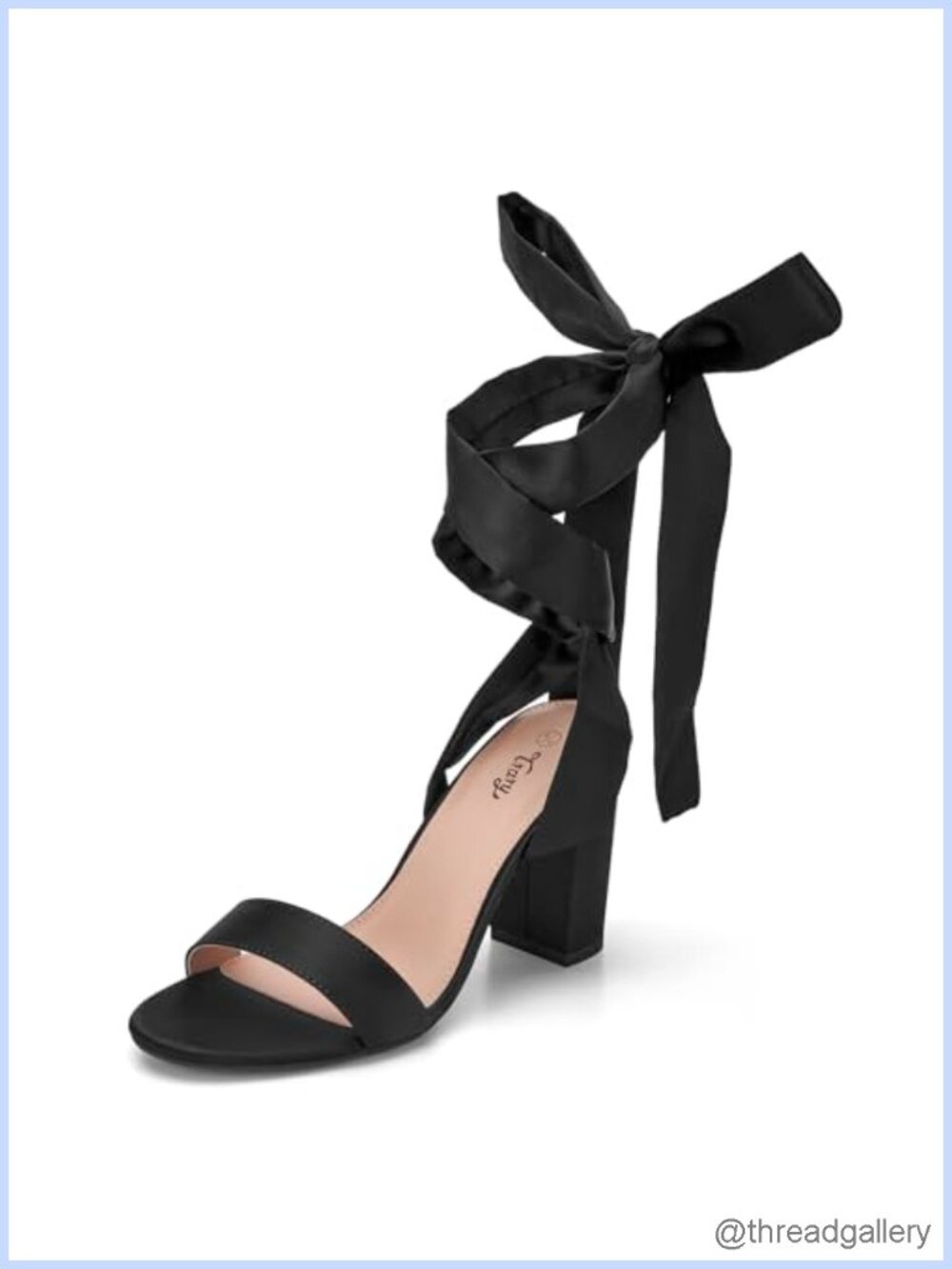 Women's Lace Up Chunky Heels Satin Strappy Sandals
